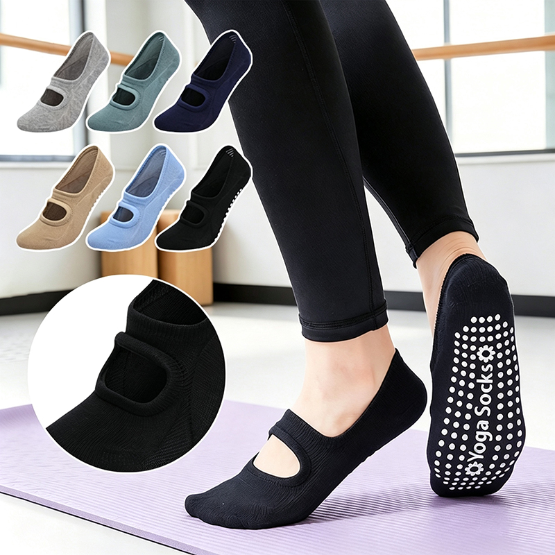 Pilate Yoga Workout - Women Anti-slip Backless Yoga Socks Plus