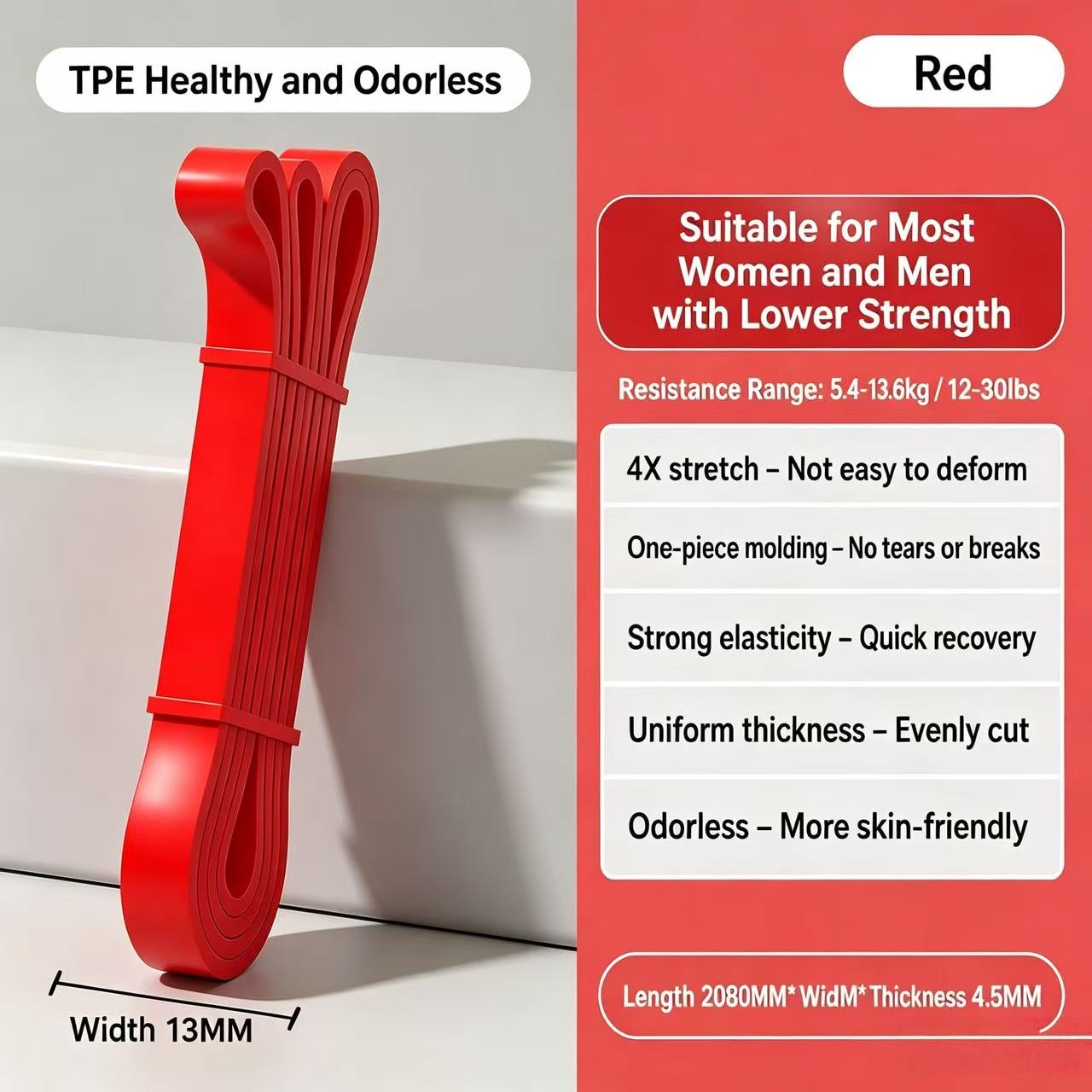 TPE Resistance Bands 6 Levels  - Pilates Yoga Difference recension och pris