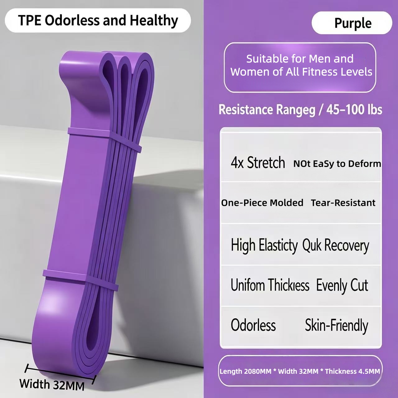 TPE Resistance Bands 6 Levels  - Pilates Yoga Difference recension och pris